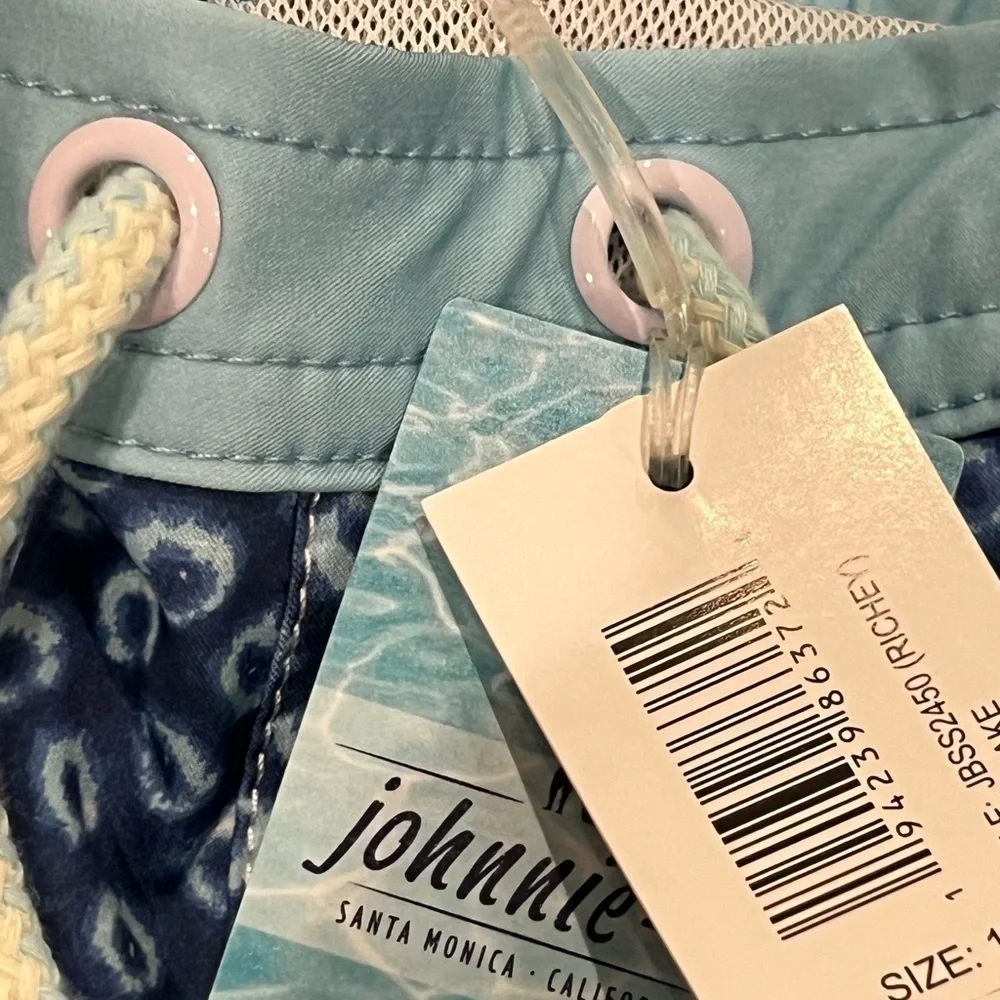 NWT johnnie-o Youth Boy’s Richey Elastic Board Shorts Swim Trunks Lux Designer